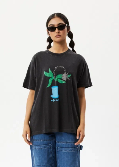 Shop Afends Oversized Graphic T-shirt In Black
