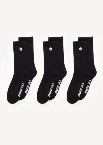 Shop Afends Socks Three Pack In Black