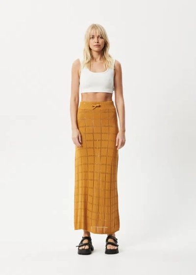 Shop Afends Knit Maxi Skirt In Yellow