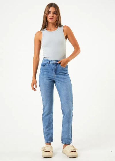 Shop Afends Hemp Denim Slim Fit Jeans In Colour-blue