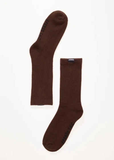 Shop Afends Hemp Socks One Pack In Brown