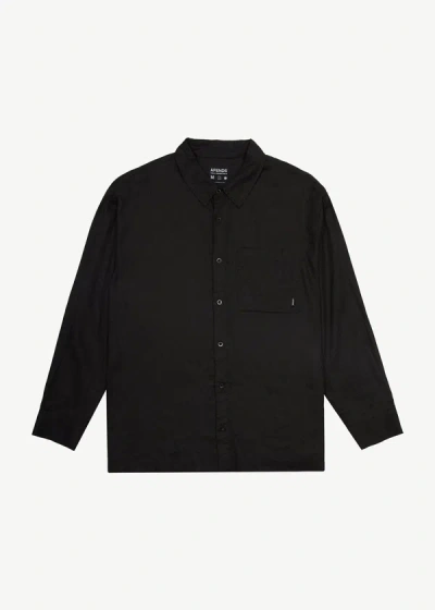 Shop Afends Hemp Long Sleeve Shirt In Black