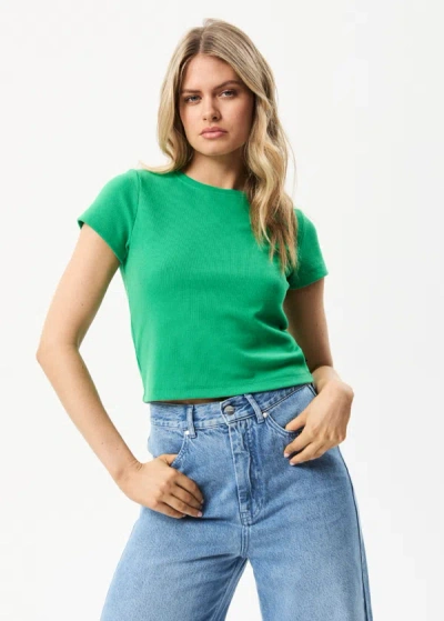 Shop Afends Hemp Ribbed T-shirt In Green