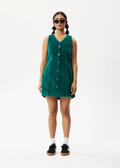 Shop Afends Corduroy Mini Dress In Green