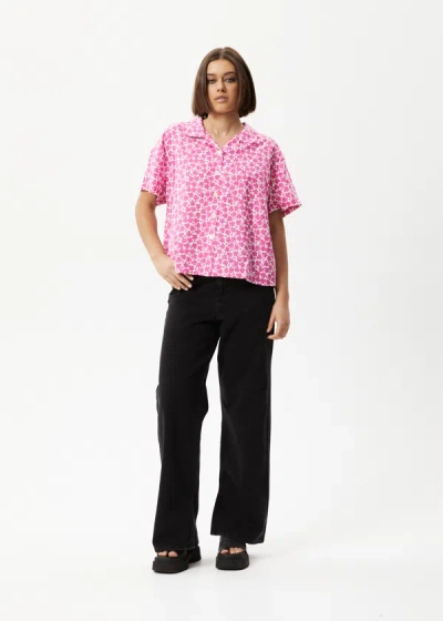 Shop Afends Hemp Short Sleeve Shirt In Pink