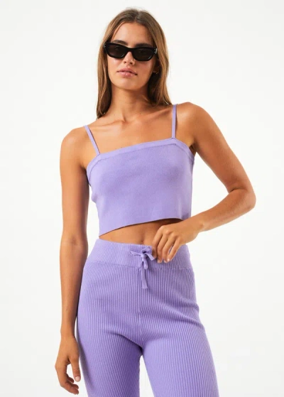 Shop Afends Hemp Knit Cropped Top In Purplecolor