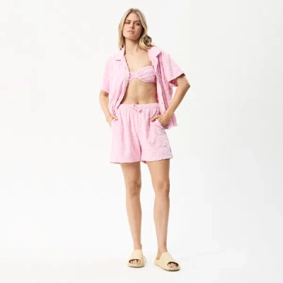 Shop Afends Recycled Terry Shorts In Pink