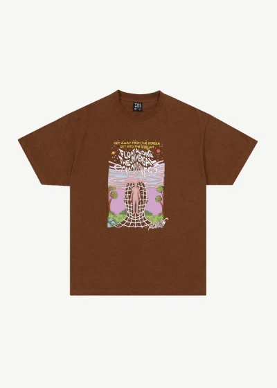 Shop Afends Boxy Graphic T-shirt In Brown