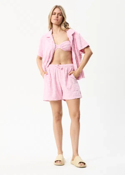 Shop Afends Recycled Terry Shorts In Pink