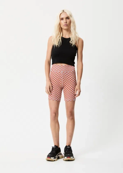 Shop Afends Recycled Ribbed Bike Shorts In Orange