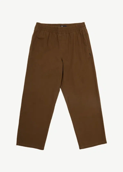 Shop Afends Recycled Elastic Waist Pants In Brown
