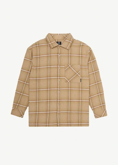 Shop Afends Flannel Long Sleeve Shirt In Brown