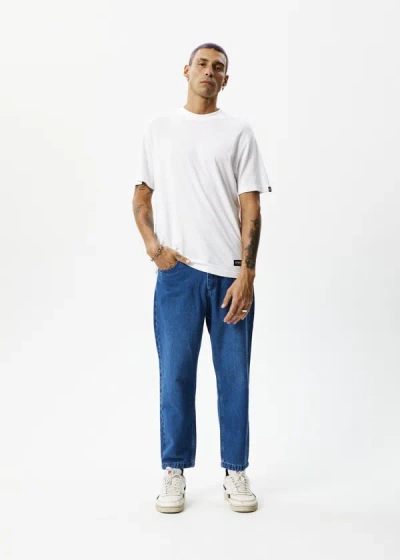 Shop Afends Hemp Denim Relaxed Jeans In Colour-blue