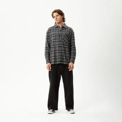 Shop Afends Flannel Long Sleeve Shirt In Black