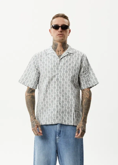 Shop Afends Organic Cuban Short Sleeve Shirt In Grey