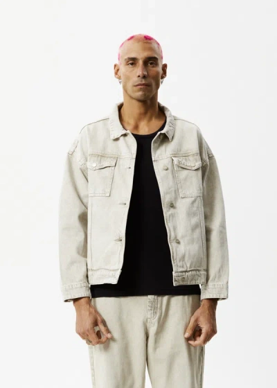 Shop Afends Unisex Organic Denim Jacket In Grey