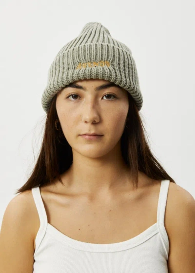 Shop Afends Ribbed Beanie In Green