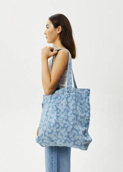 Shop Afends Hemp Denim Tote Bag In Colour-blue