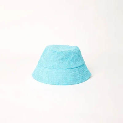 Shop Afends Hemp Terry Bucket Hat In Colour-blue