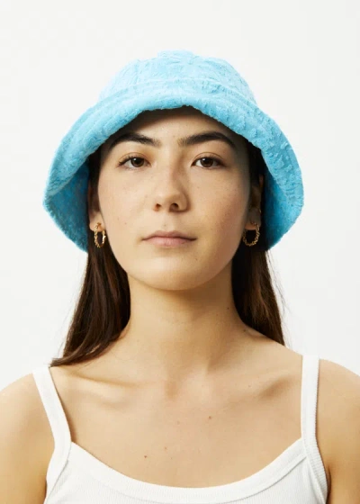 Shop Afends Hemp Terry Bucket Hat In Colour-blue