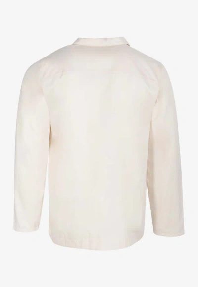 Shop Marane Camp Collar Long-sleeved Shirt In Cream