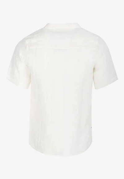 Shop Marane Camp Collar Short-sleeved Shirt In White