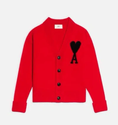 Shop Ami Alexandre Mattiussi Ami Sweaters In Red