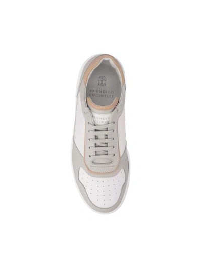 Shop Brunello Cucinelli Sneakers In White+light Grey+sand