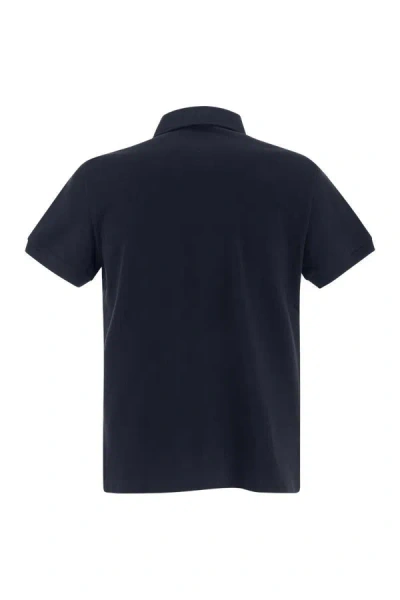 Shop Etro Piqué Polo Shirt With Pegasus In Blue