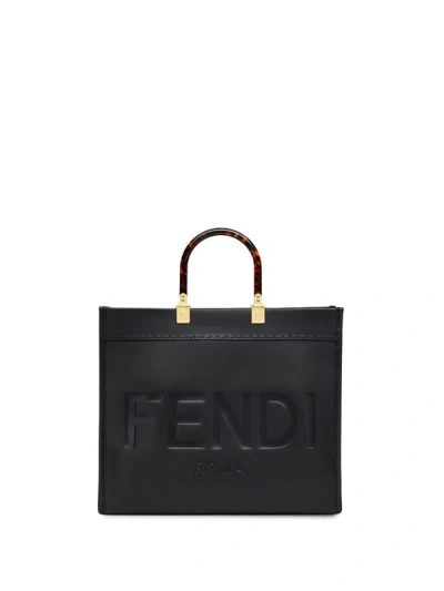 Shop Fendi Sunshine Media Bags In Black