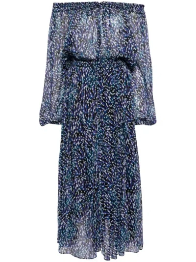 Shop Isabel Marant Étoile Off-shoulder Volga Dress Clothing In Blue