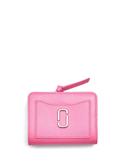 Shop Marc Jacobs The Utility Snapshot Mini Compact Wallet Accessories In Pink & Purple