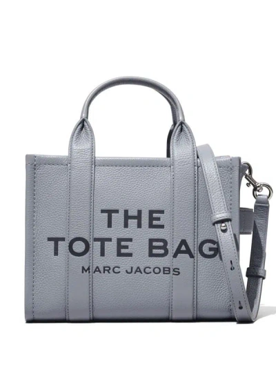 Shop Marc Jacobs The Leather Small Tote  Bags In Grey