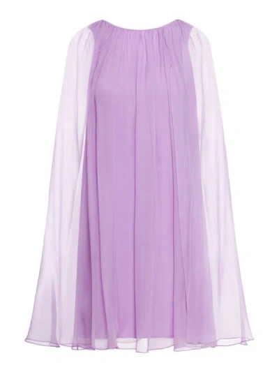 Shop Max Mara Pianoforte Dress In Pink & Purple