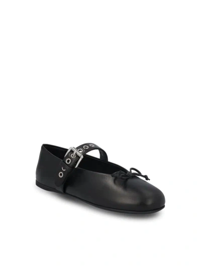 Shop Miu Miu Flat Shoes In Black