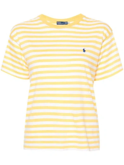 Shop Polo Ralph Lauren Striped T-shirt Clothing In Yellow & Orange