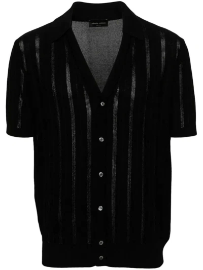Shop Roberto Collina Knitted Polo. Clothing In Black