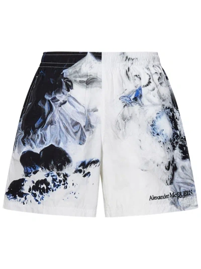 Shop Alexander Mcqueen Swimsuit In Bianco