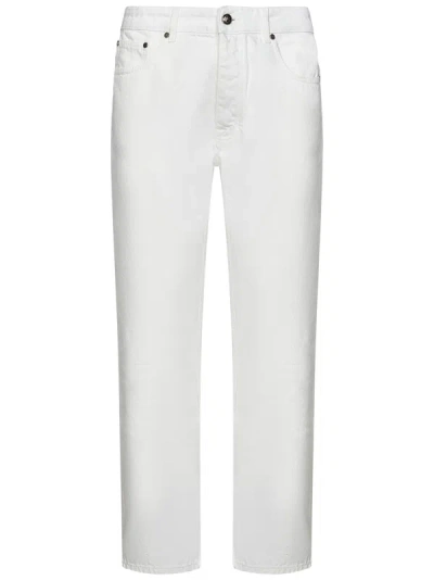 Shop Palm Angels Monogram Jeans In Bianco