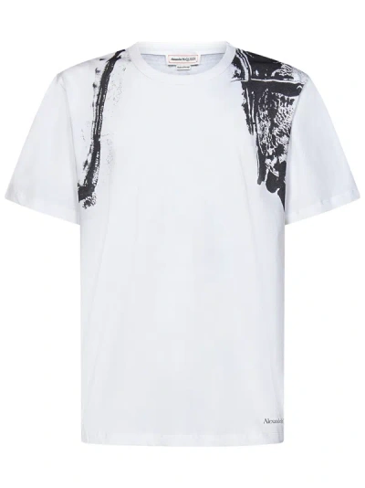 Shop Alexander Mcqueen Fold Harness T-shirt In Bianco