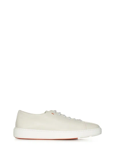 Shop Santoni Sneakers In Bianco
