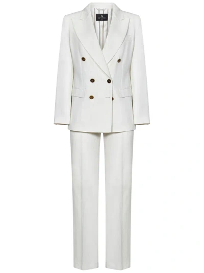 Shop Etro Suit In Bianco