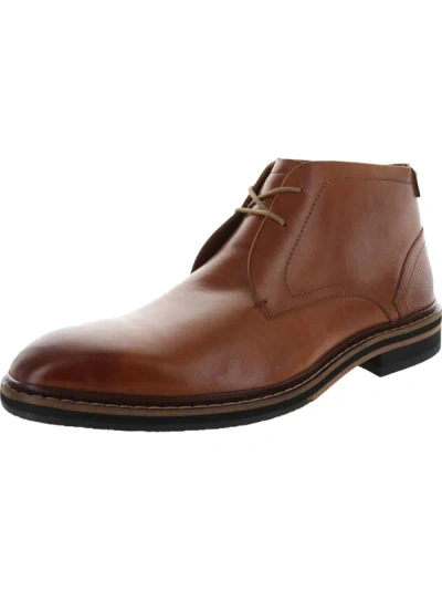 Shop Ted Baker Mens Leather Ankle Chukka Boots In Brown
