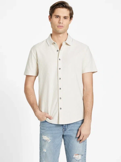Shop Guess Factory Terrance Jacquard Polo In Beige
