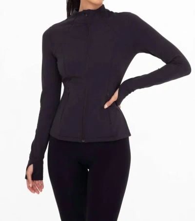 Shop Mono B Fleece Lined Slim Fit Active Jacket In Black