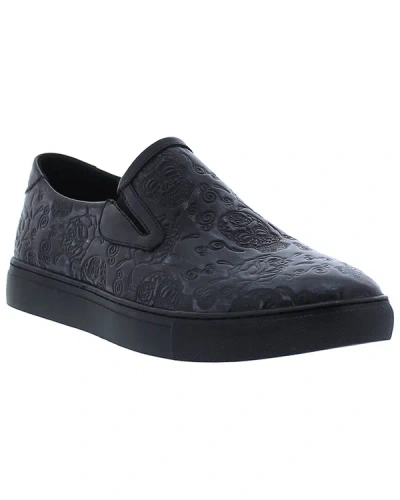 Shop Robert Graham Nori Leather Sneaker In Grey