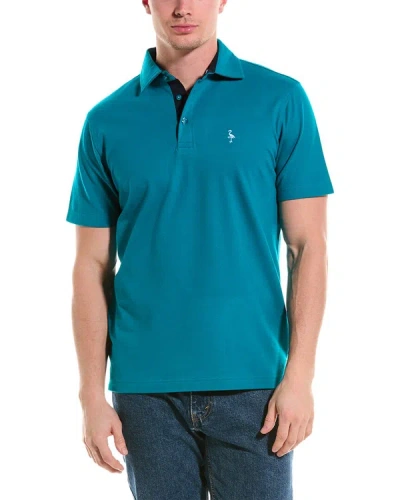 Shop Tailorbyrd Pique Polo Shirt In Blue