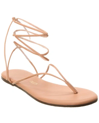 Shop Tkees Lilu Leather Sandal In Beige