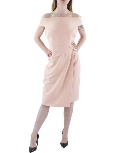 Shop Lauren Ralph Lauren Womens Jersey Knee Length Wrap Dress In Pink
