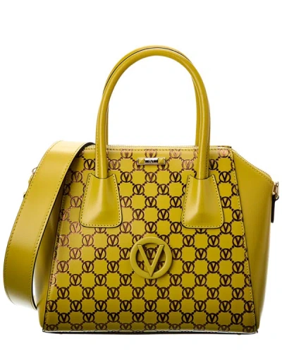 Shop Valentino By Mario Valentino Minimi Monogram Leather Satchel In Yellow
